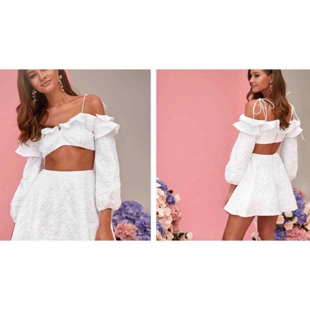 Alamour The Label White Skirt Set